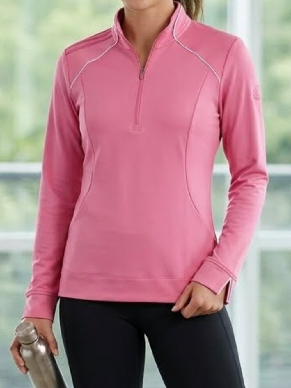 Adidas Climalite Pink 1/4 Zip Golf Golfing Pullover Long Sleeve Jacket Size S/P